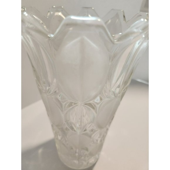 Vtg 70's Hermanova Hut Glass Ovoid Paneled Frosted Vase No.20379 Excellent Boho - Picture 6 of 6
